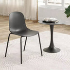 Pexfix Sedia da Pranzo Impilabile in Plastica con Gambe in Metallo, Set da 4