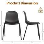 Pexfix Sedia da Pranzo Impilabile in Plastica con Gambe in Metallo, Set da 4