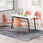 Pexfix Sedia da Pranzo Impilabile in Plastica con Gambe in Metallo, Set da 4