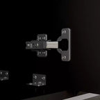 Mobile porta TV Famapy nero con ante a motivo geometrico - Dettagli oro, consolle multimediale moderna