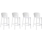 HomeRoots Set of Four 26 White Heavy Duty Plastic Low Back Counter Height Bar Chairs