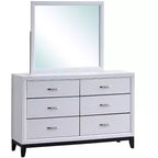 Passion Furniture Glasgow Specchio da comò rettangolare con cornice, 39 pollici L x 35 pollici H
