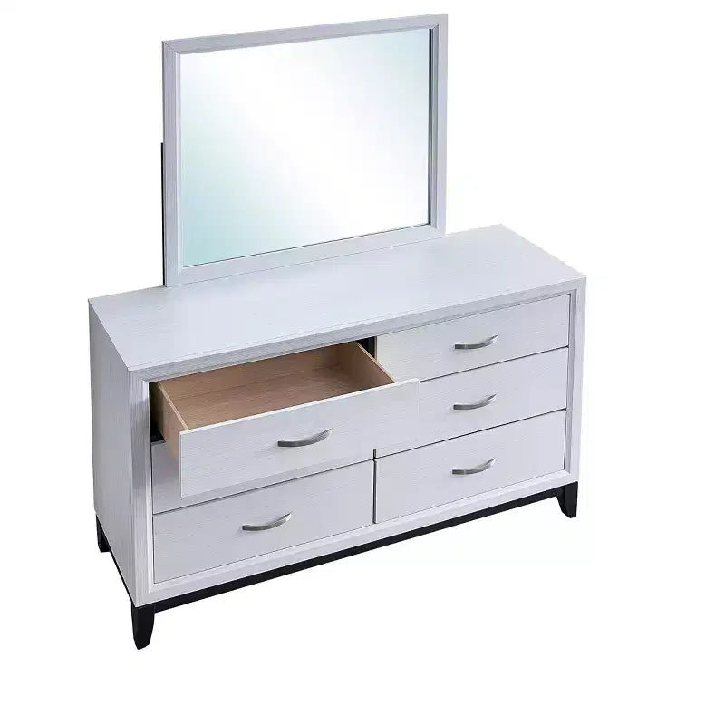 Passion Furniture Glasgow Specchio da comò rettangolare con cornice, 39 pollici L x 35 pollici H
