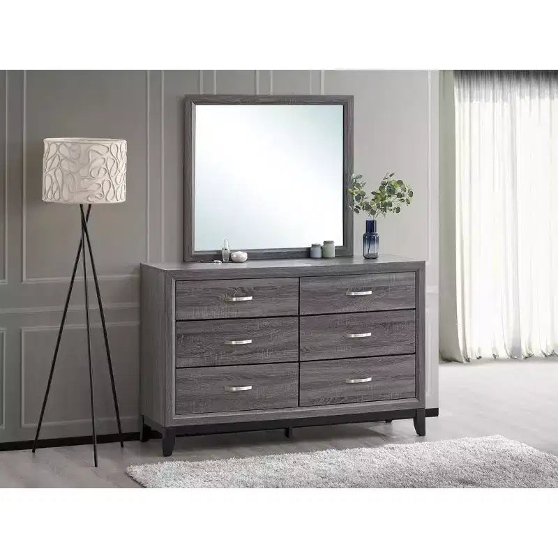 Passion Furniture Glasgow Specchio da comò rettangolare con cornice, 39 pollici L x 35 pollici H