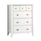 HomeStock 8.25 in.H Wood Composite Vertical Dressers with 4 - Drawers in White Finish