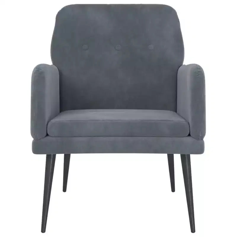 vidaXL Poltrona Grigio Scuro 62x79x79 cm Velluto - Grigio Scuro