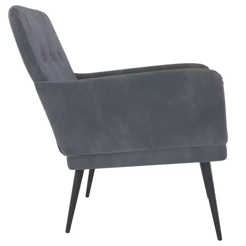 vidaXL Poltrona Grigio Scuro 62x79x79 cm Velluto - Grigio Scuro