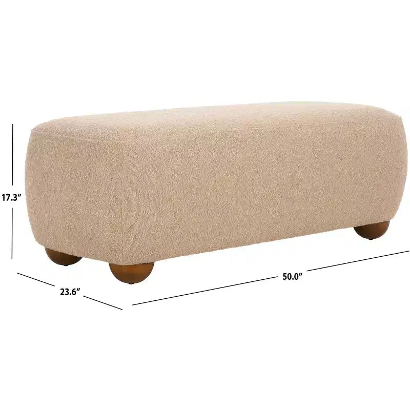 Pouf rettangolare Whitley con gambe in legno - OTT1302 - Safavieh