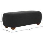 Pouf rettangolare Whitley con gambe in legno - OTT1302 - Safavieh