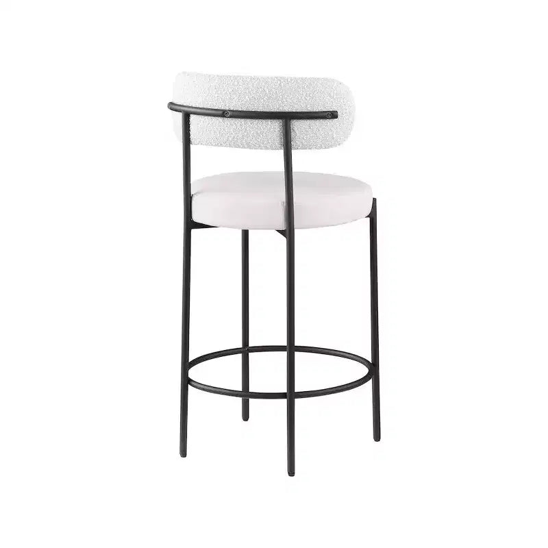 Meridian Furniture, Sgabello Beacon in ecopelle crema, set da 2
