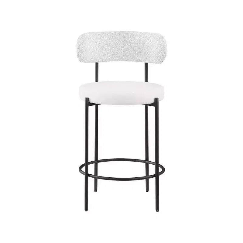 Meridian Furniture, Sgabello Beacon in ecopelle crema, set da 2