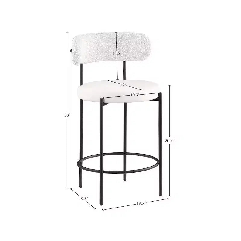 Meridian Furniture, Sgabello Beacon in ecopelle crema, set da 2