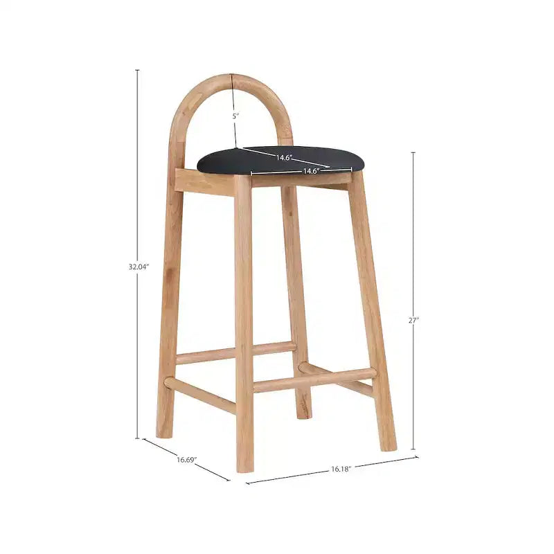 Meridian Furniture, Sgabello Calvin in ecopelle nera