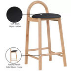 Meridian Furniture, Sgabello Calvin in ecopelle nera