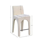 Meridian Furniture, Sgabello in tessuto testurizzato di lino beige Gramercy