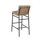 Meridian Furniture, Sgabello da bar Burke in pelle vegana marrone chiaro