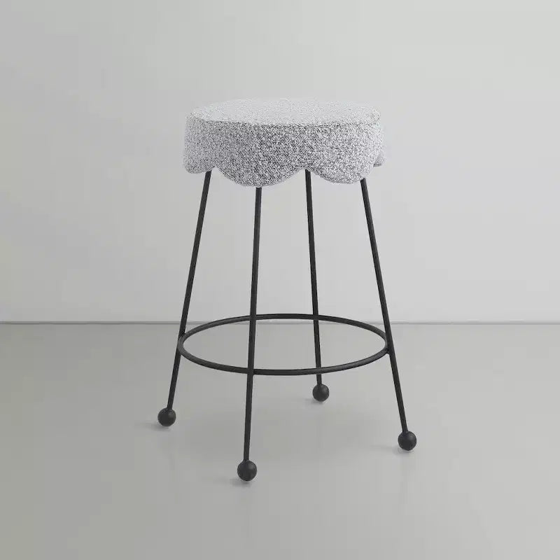 Meridian Furniture, Sgabello da bancone Fleur in tessuto grigio
