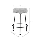Meridian Furniture, Sgabello da bancone Fleur in tessuto grigio