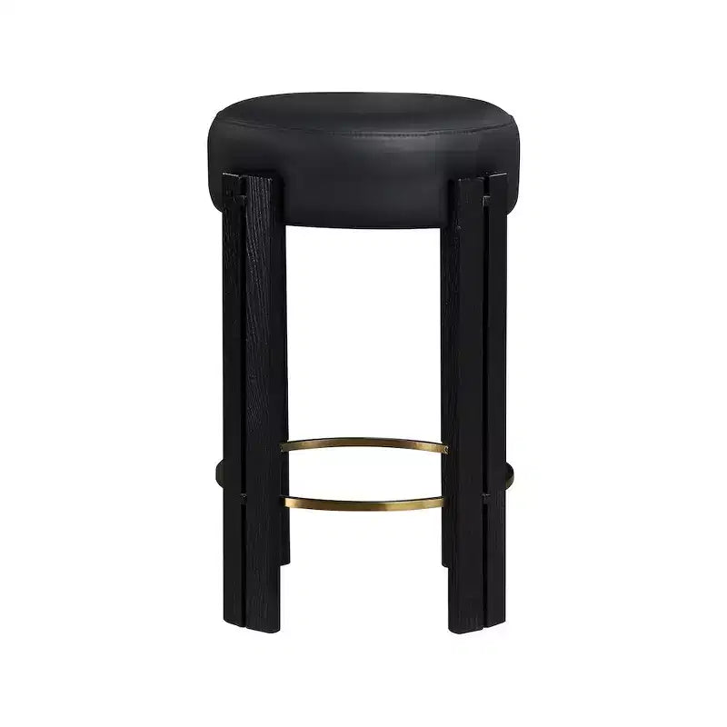 Meridian Furniture, Sgabello da bancone Harrison in pelle vegana nera