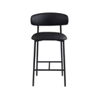 Meridian Furniture, Sgabello da bancone Lupita in pelle vegana nera, set da 2