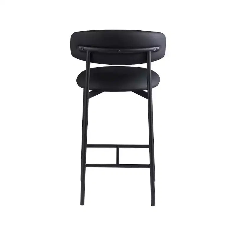 Meridian Furniture, Sgabello da bancone Lupita in pelle vegana nera, set da 2