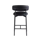 Meridian Furniture, Sgabello da bancone Lupita in pelle vegana nera, set da 2