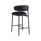 Meridian Furniture, Sgabello da bancone Lupita in pelle vegana nera, set da 2