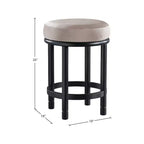 Meridian Furniture, Sgabello da bancone in velluto tortora Monette