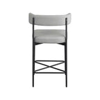 Meridian Furniture, Sgabello Rivage in tessuto resistente effetto lino grigio chiaro, set da 2