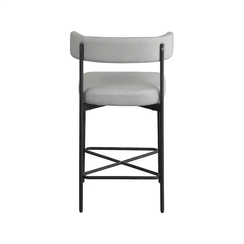 Meridian Furniture, Sgabello Rivage in tessuto resistente effetto lino grigio chiaro, set da 2