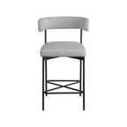 Meridian Furniture, Sgabello Rivage in tessuto resistente effetto lino grigio chiaro, set da 2