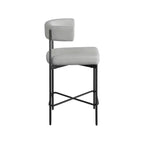 Meridian Furniture, Sgabello Rivage in tessuto resistente effetto lino grigio chiaro, set da 2