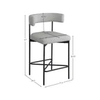 Meridian Furniture, Sgabello Rivage in tessuto resistente effetto lino grigio chiaro, set da 2