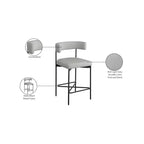 Meridian Furniture, Sgabello Rivage in tessuto resistente effetto lino grigio chiaro, set da 2