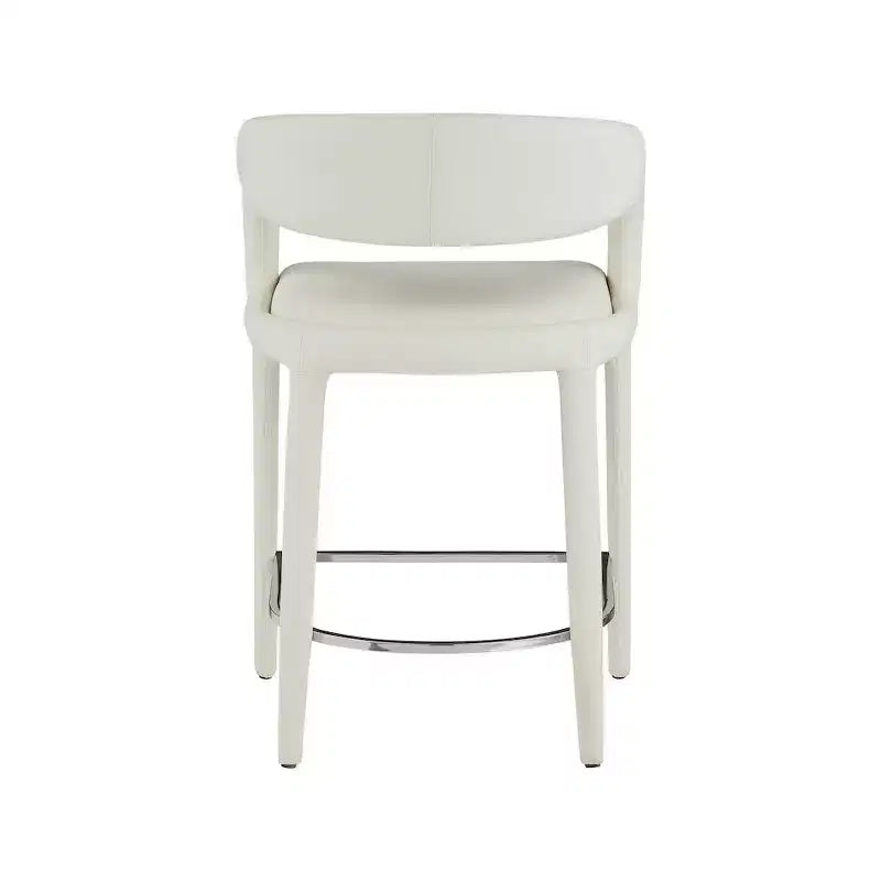 Meridian Furniture, Sgabello in Pelle Vegana Crema Sylvester