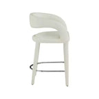 Meridian Furniture, Sgabello in Pelle Vegana Crema Sylvester