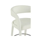 Meridian Furniture, Sgabello in Pelle Vegana Crema Sylvester