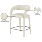 Meridian Furniture, Sgabello in Pelle Vegana Crema Sylvester