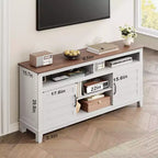 Mobile TV moderno da 65 pollici | Porte doppie semi-aperte e 8 scomparti | 3 ripiani regolabili | PB+MDF | per soggiorno e camera da letto
