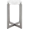 Pixie Round Bubble Glass Accent Table - AMH8354A - Silver/Clear - Safavieh Couture