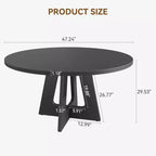 Set Tavolo da Pranzo Rotondo Grande da 120 cm per 4-6 Persone, Tavolo da Cena Stile Fattoria con Piano e Gambe in Legno - (Sedie Escluse)