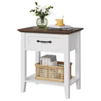 Comodini set da 2, tavolino con cassetto, tavolino laterale per spazi, scaffali portaoggetti a 2 livelli con cassettiera, comodino