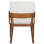 ModernLuxe Set di 2 sedie da pranzo con rivestimento in pelle PU e seduta imbottita in similpelle bianca lucida e struttura in legno, sedia con braccioli senza braccioli, nero/noce
