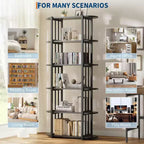 Libreria a 6 Ripiani, Scaffale Organizzatore per Ufficio, Unità di Archiviazione Autoportante per Camera da Letto, Soggiorno e Ufficio