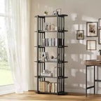 Libreria a 6 Ripiani, Scaffale Organizzatore per Ufficio, Unità di Archiviazione Autoportante per Camera da Letto, Soggiorno e Ufficio