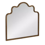 Storied Home Wavy Scalloped Arched Metal Framed Wall Mirror, Gold