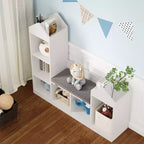 Libreria per bambini, Organizer per giocattoli con seduta, Scaffale per libri per bambini, Panca portaoggetti in legno, Casetta dei giochi per cameretta, stanza dei giochi, aula, asilo nido