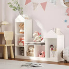 Libreria per bambini, Organizer per giocattoli con seduta, Scaffale per libri per bambini, Panca portaoggetti in legno, Casetta dei giochi per cameretta, stanza dei giochi, aula, asilo nido