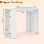 Costway Scrivania compatta da 35,5 pollici per PC portatile, stile moderno, con ripiano laterale, bianca/nera/grigia/marrone