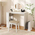 Costway Scrivania compatta da 35,5 pollici per PC portatile, stile moderno, con ripiano laterale, bianca/nera/grigia/marrone